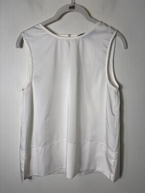 Abby Glass Classic White Sleeveless Tank Sz Xs